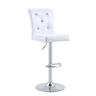 STILVORA Lote De 2 Sillas De Comedor, Respaldo Capitone Con Botones De Cristal, Para Cocina, Pvc, Blanco
