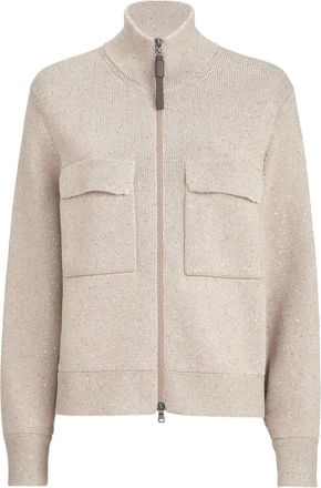 Brunello Cucinelli Cardigan con paillettes - Toni neutri