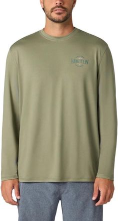 Hang Ten Hang Ten Mens Long Sleeve Sun Tee, Coastline Green, XL