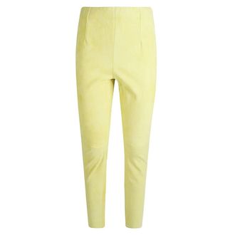 Via Masini 80 Skinny Trousers, female, Yellow, Size: S Slim Fit Suede Trousers