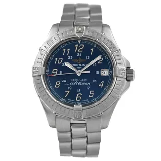 Breitling Pre-owned Breitling Colt Ocean Quartz Blue Dial Mens Watch A64350