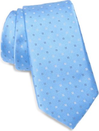 Nordstrom Denham Neat Silk Tie in Light Blue at Nordstrom