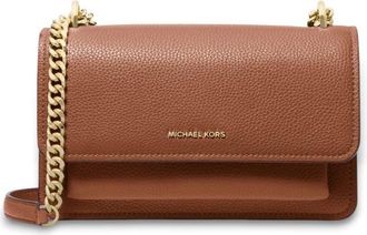 Michael Kors Claire Grote Gekorrelde Leren Schoudertas - Dames - Schoudertassen - Bruin - ONE Size - Leer - Tassen