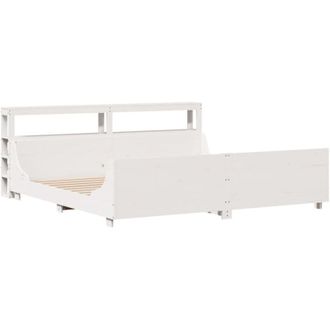 vidaXL Vidaxl - Cama Sin Colch&oacute;n Madera Maciza De Pino Blanca 180x200 Cm