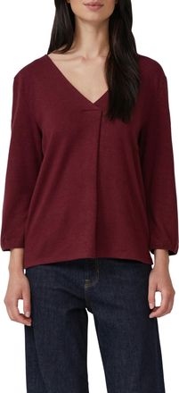 s.Oliver 3/4-Arm-Shirt S.OLIVER, Damen, Gr. 34, schwarz merlot melange, Web, Obermaterial: 50% Viskose, 28% Polyester, 22% Polyamid, meliert, l&auml;ssig geschnitte