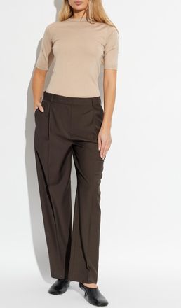 Fabiana Filippi Top With A Round Neckline, Womens, Beige