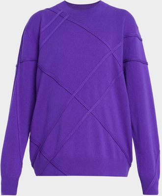 Dries Van Noten Timona Cashmere Crossed Textured Stitch Sweater