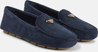 Prada Logo suede loafers