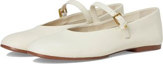 Franco Sarto Odilia Mary Jane Shoes Womens Dress Flat Shoes Marshmallow White Leather : 9.5 M