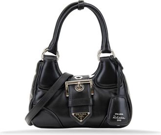 Prada Gewatteerde leren schoudertas - Dames - Handtassen - Zwart - ONE Size - Leer - Tassen
