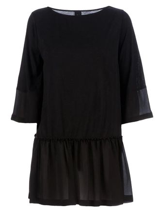 Twisty flared dress - Zwart