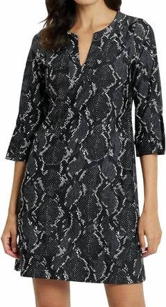 Jude Connally Megan Dress In Black Snakeskin