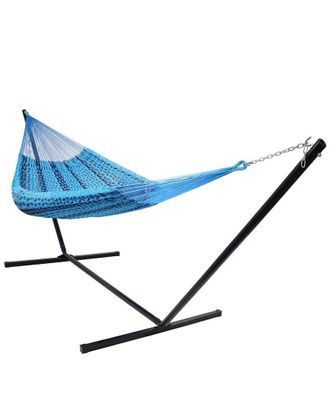 Sunnydaze Xxl Thick Cord Mayan Hammock With 15 Stand 400-Lb. Capacity