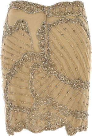 Costarellos Crystal Skirt - Beige