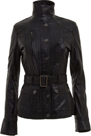 Infinity Leather Womens Leather Military-Inspired Biker Jacket-Middleton