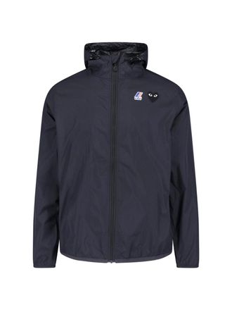 Comme Des Gar&ccedil;ons Black Minimalist Hooded Zippered Jacket