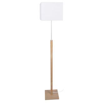 Tosel Lamp&aacute;ra de pie madera,metal Alt.156cm natural ;Pantalla: &eacute;cru