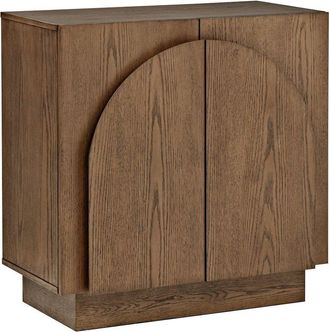 Best Master Furniture Questa Scandinavian Mid-Century 2-Door Cabinet with Arch Handles, Brown