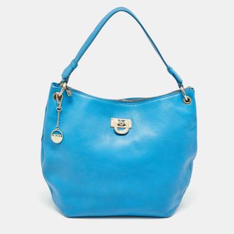 DKNY Dkny Blue Leather Hobos
