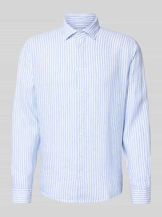 Seidensticker Regular Fit Business-Hemd aus Leinen mit Kentkragen in Bleu, Gr&ouml;&szlig;e 39