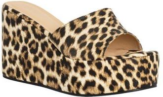 Shushop Luna Platform Wedge Sandal in Leopard Print at Nordstrom, Size 7.5