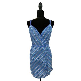 Scala Womens Mini V Neck Dress In Periwinkle