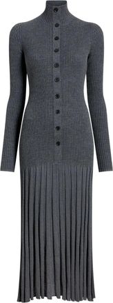Proenza Schouler ribbed pleated midi day dress - Grey