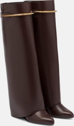 Givenchy Shark 95 leather knee-high boots