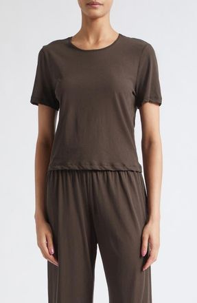 Leset Milo Crop T-Shirt in Hickory at Nordstrom, Size X-Small