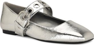 Nine West Kebba Mary Jane Flat in Silver at Nordstrom, Size 8.5