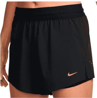 Nike Swift Dri-Fit Mid-Rise 2-In-1 Shorts Laufshorts f&uuml;r Damen | schwarz