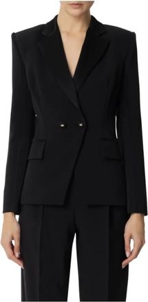 Elisabetta Franchi Single-Breasted Cr&ecirc;pe Blazer - Dames - Blazers - Zwart - S - Polyester - Jassen