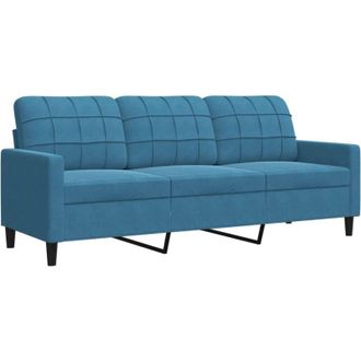 vidaXL Sof&aacute; De 3 Plazas Terciopelo Azul 180 Cm Vidaxl