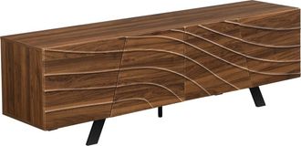 Urban Meuble Mueble de TV de madera con puertas talladas y almacenamiento