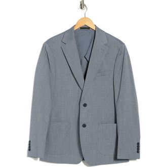 Calvin Klein Houndstooth Two-Button Sport Coat in Light Blue at Nordstrom Rack, Size 40 Regular