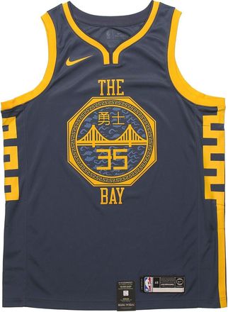 Nike NBA Jersey 18-19 Kevin Durant Golden State Warriors 3 No. 5 City limited SW Blue Gray AJ4610-430