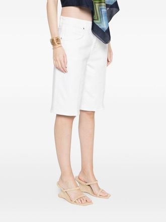Closed Cotton Bermuda Shorts - White