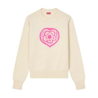 Kenzo Round-neck Knitwear, female, Beige, Size: M Round-neck Knitwear