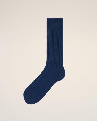 Ami Blue Cotton Ami De Coeur Socks Blue - 35-38 - Unisex
