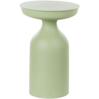 Beliani Mesa Auxiliar De Centro Moderna Metal Hierro Acabado Mate Recubrimiento En Polvo Tablero Redondo Verde Tenjo