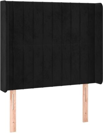 vidaXL Cabecero con orejas de terciopelo negro 103x16x118/128 cm Vidaxl