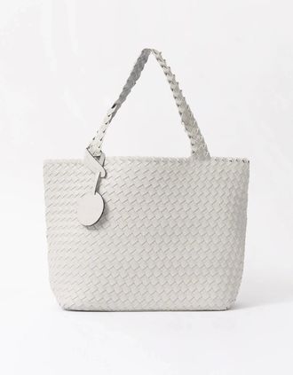 Ilse Jacobsen Womens Braided tote bag in white and silver