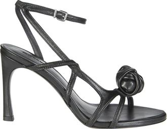 Rotate Sandalo Multifascetta Con Nodo In Pelle - Dames - Sandalen met hakken - Zwart - 38 EU - Leer - Schoenen