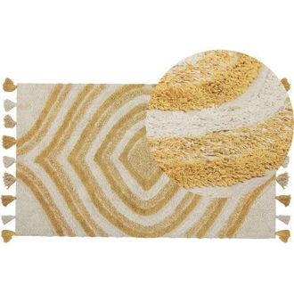 Beliani Rug BINGOL Yellow 80 x 150 cm Cotton