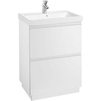 Roca Pack Unik Mueble Base De 2 Cajones + Lavabo Lander - Roca Color: Blanco Brillo - Medidas: 600x460x865 Mm