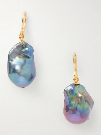 Jil Sander Orecchini In Metallo Dorato E Madreperla Grainy - Oro