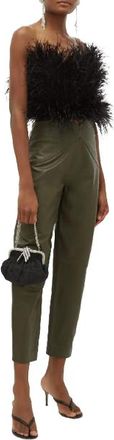 The Attico Butterfly-insert High-waist Leather Trousers Size S