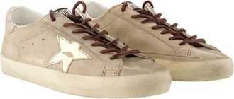 Golden Goose Mens Super Star Sneakers - Golden Goose Deluxe Brand Leather Beige Shoes