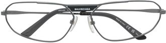 Balenciaga rectangle-frame glasses - men - Brass - 64 - Black