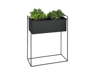 Wadiga Andrea House Ax69043 Macetero Metal Negro 51x24x65 Cm - Ref: Ax69043